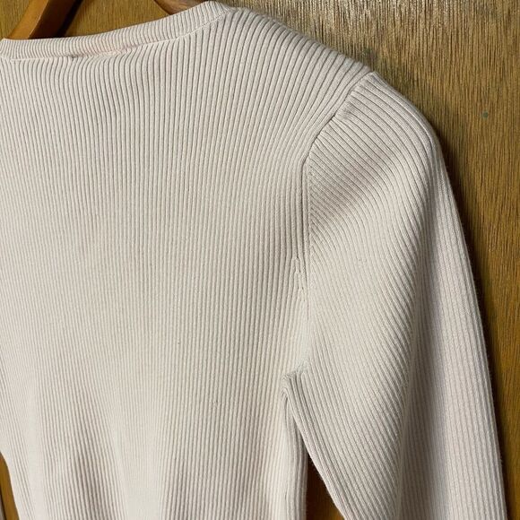 Polo jeans co ralph lauren light pink ribbed V-neck long sleeve - Picture 5 of 8